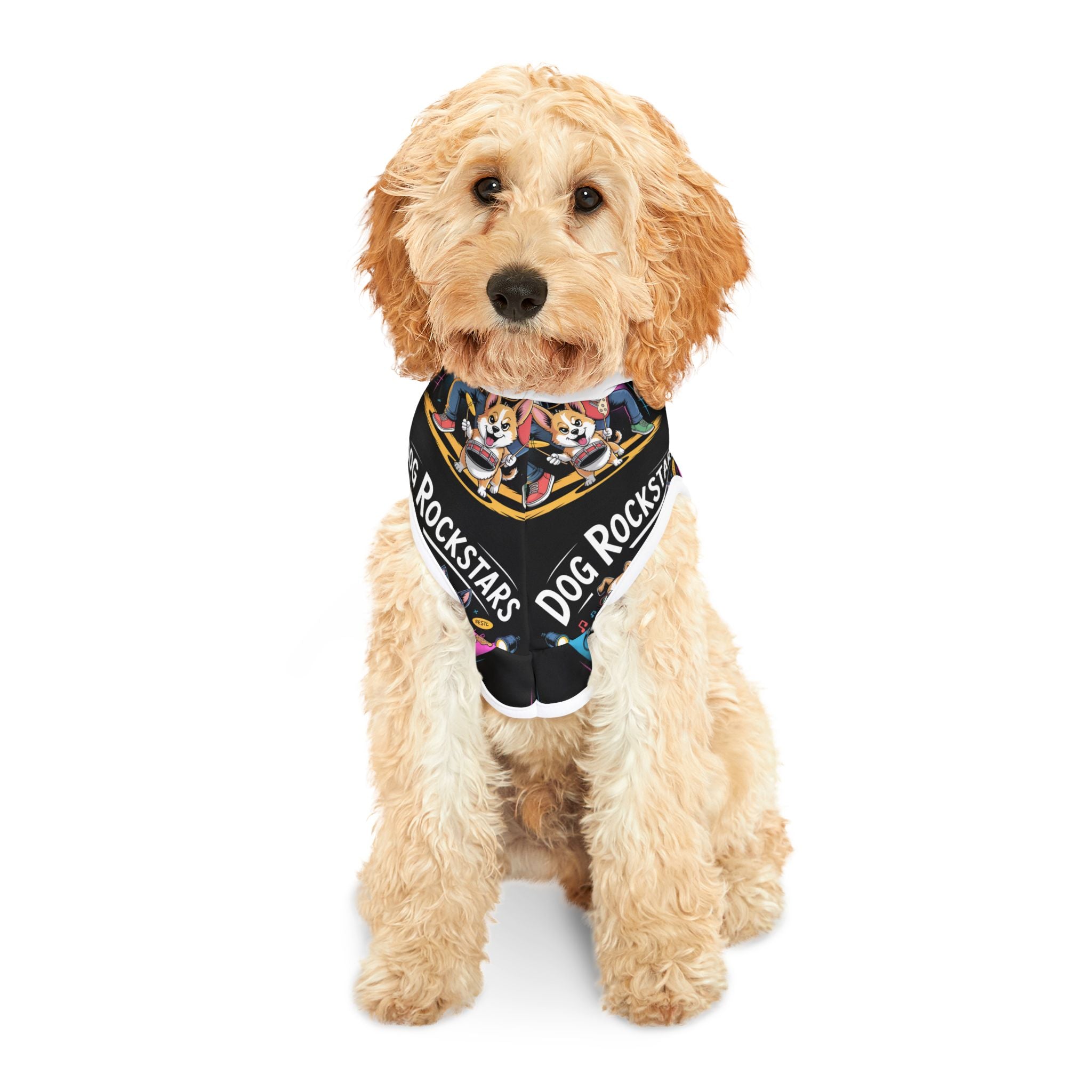 Black and white Dog Rockstars Pattern Pet Hoodie