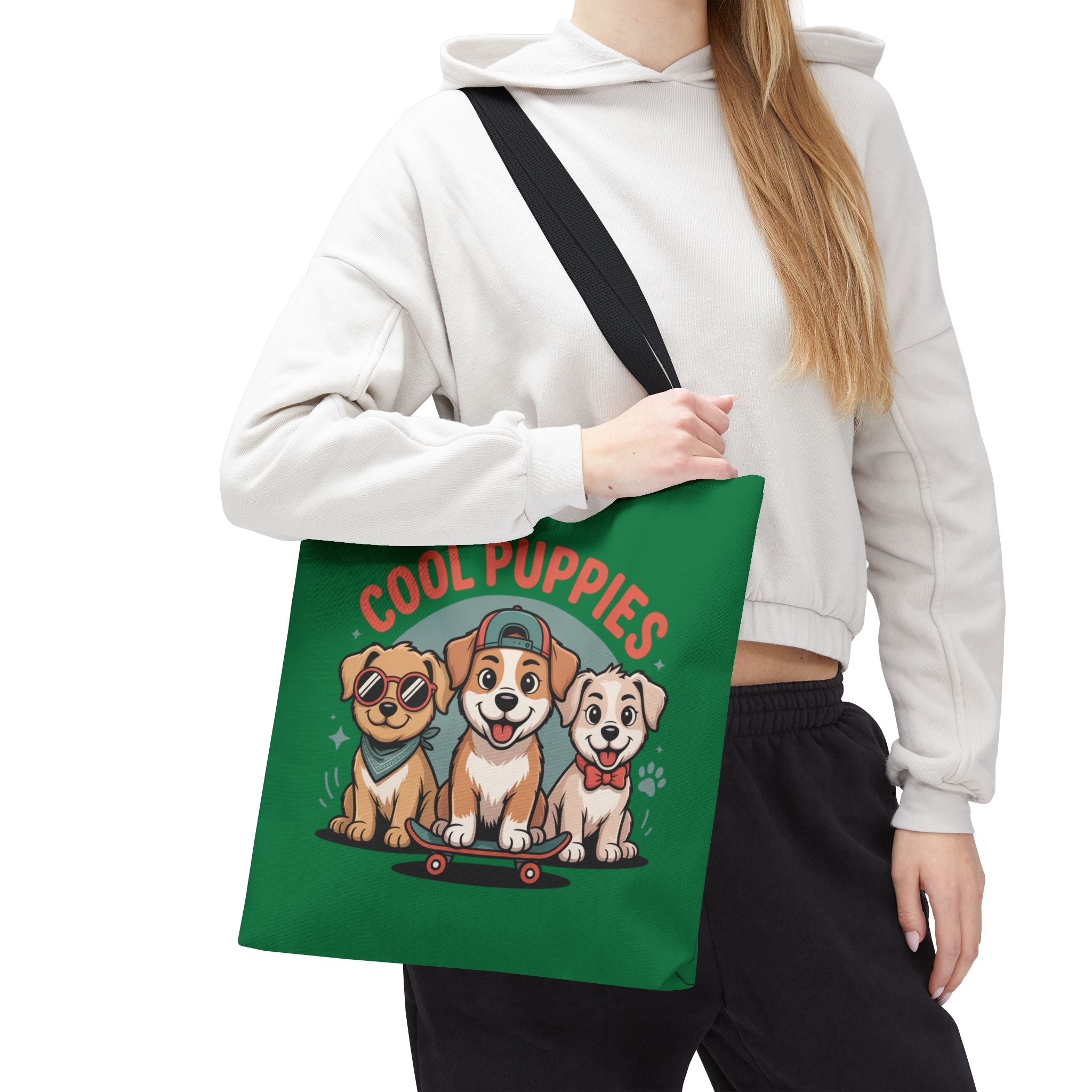 Green Cool Puppies Tote Bag