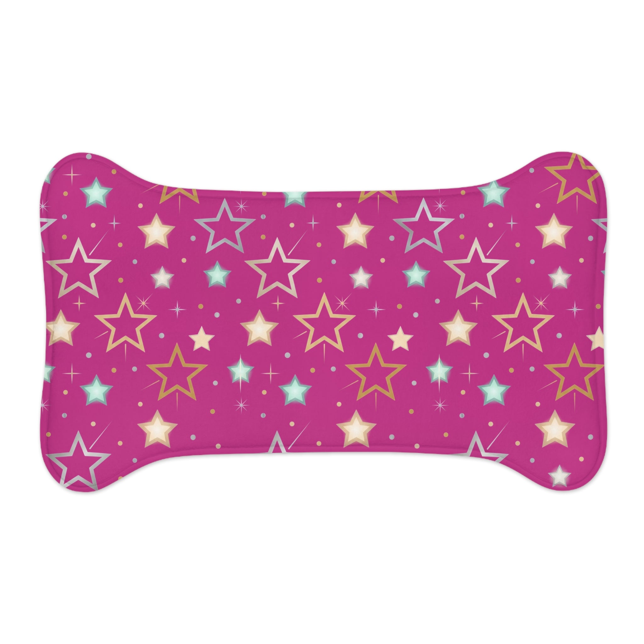 Pink Star Pattern Pet Feeding Mat