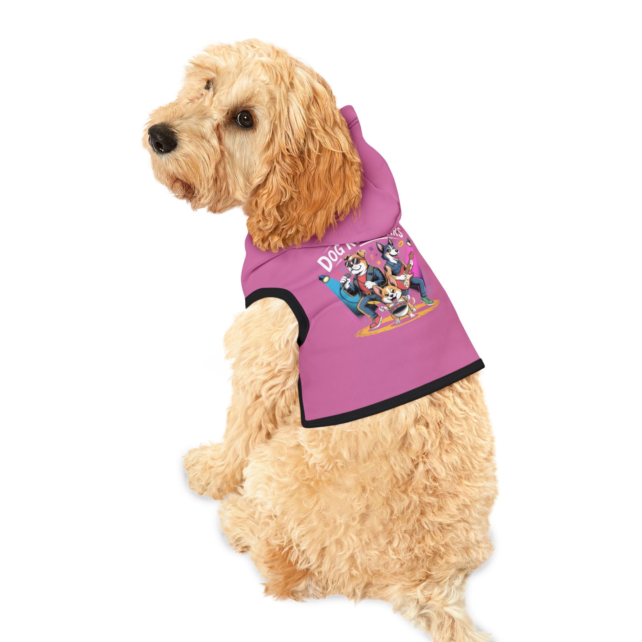 Pink Rockstar Pet Hoodie — "Rockstar" Graphic Dog Sweatshirt