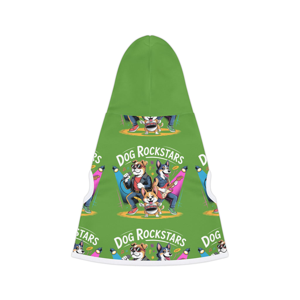 Lime Green Dog Rockstar Pattern Hoodie