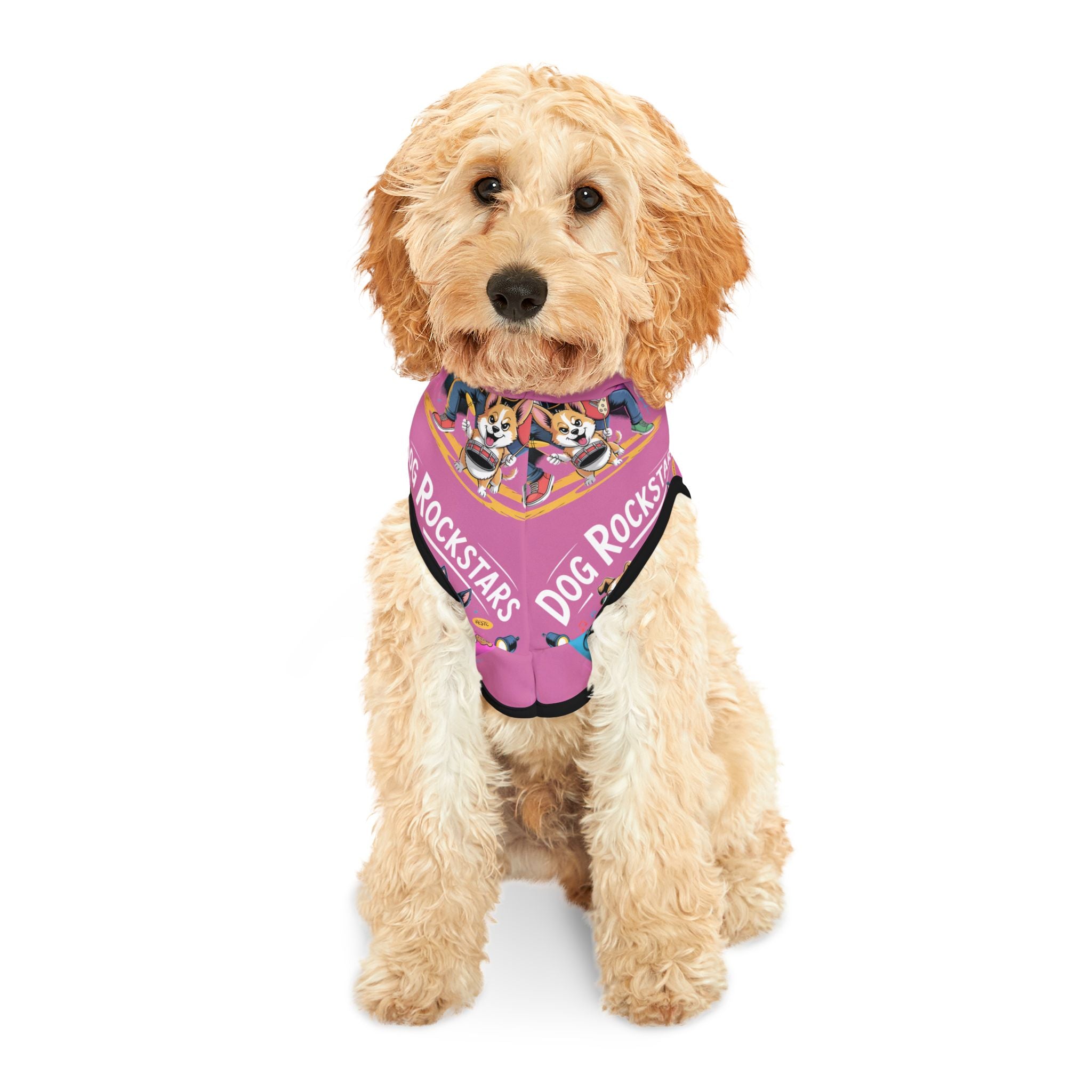 Pink Dog Rockstar Pattern Hoodie