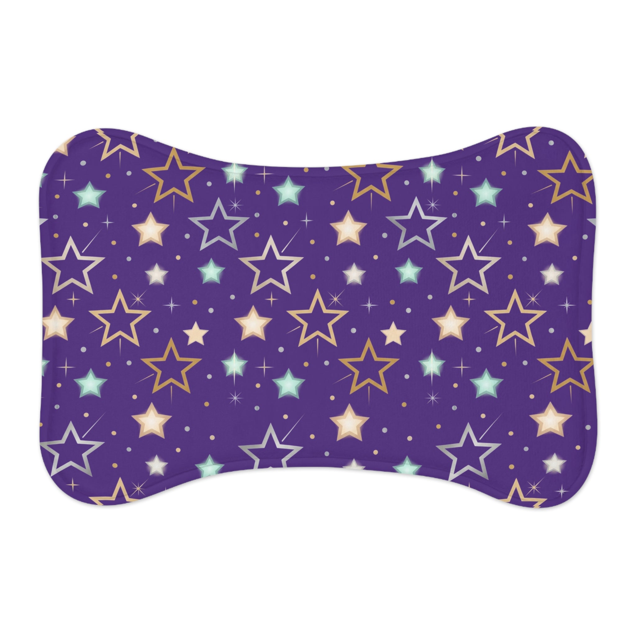 Purple Star Pattern Pet Feeding Mat