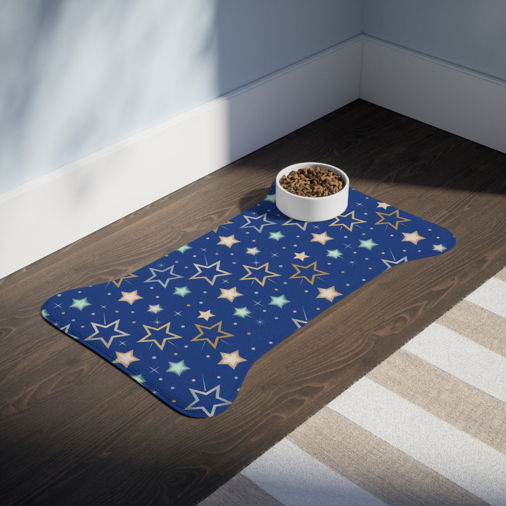 Blue Star Pattern Pet Feeding Mat