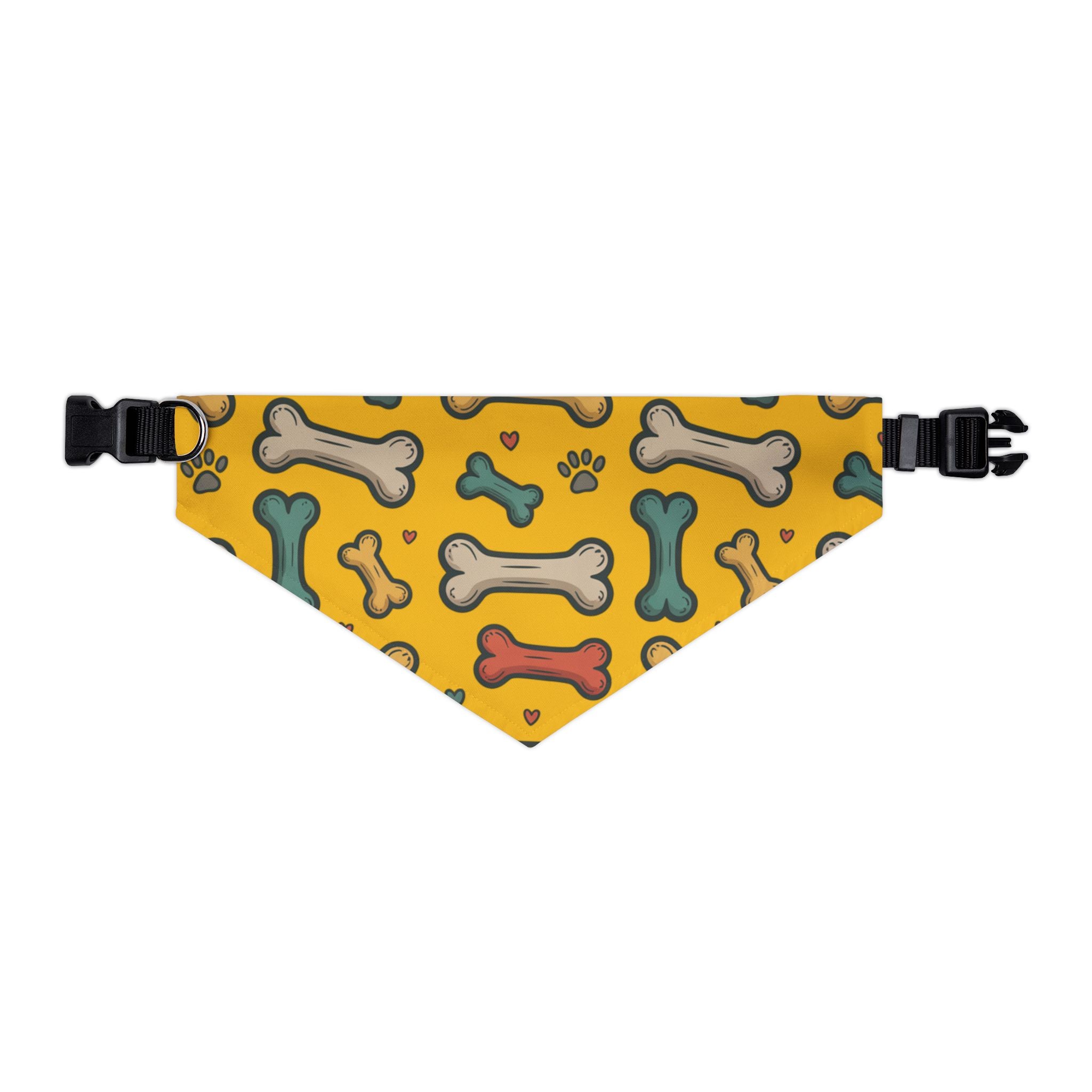 Yellow Dog Bone Pattern Bandana Collar