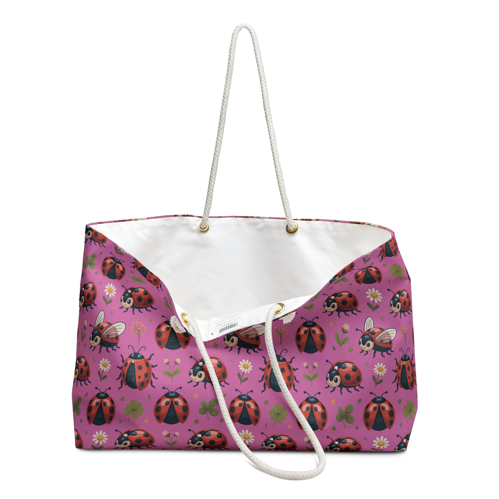 Pink Ladybug Weekender Bag