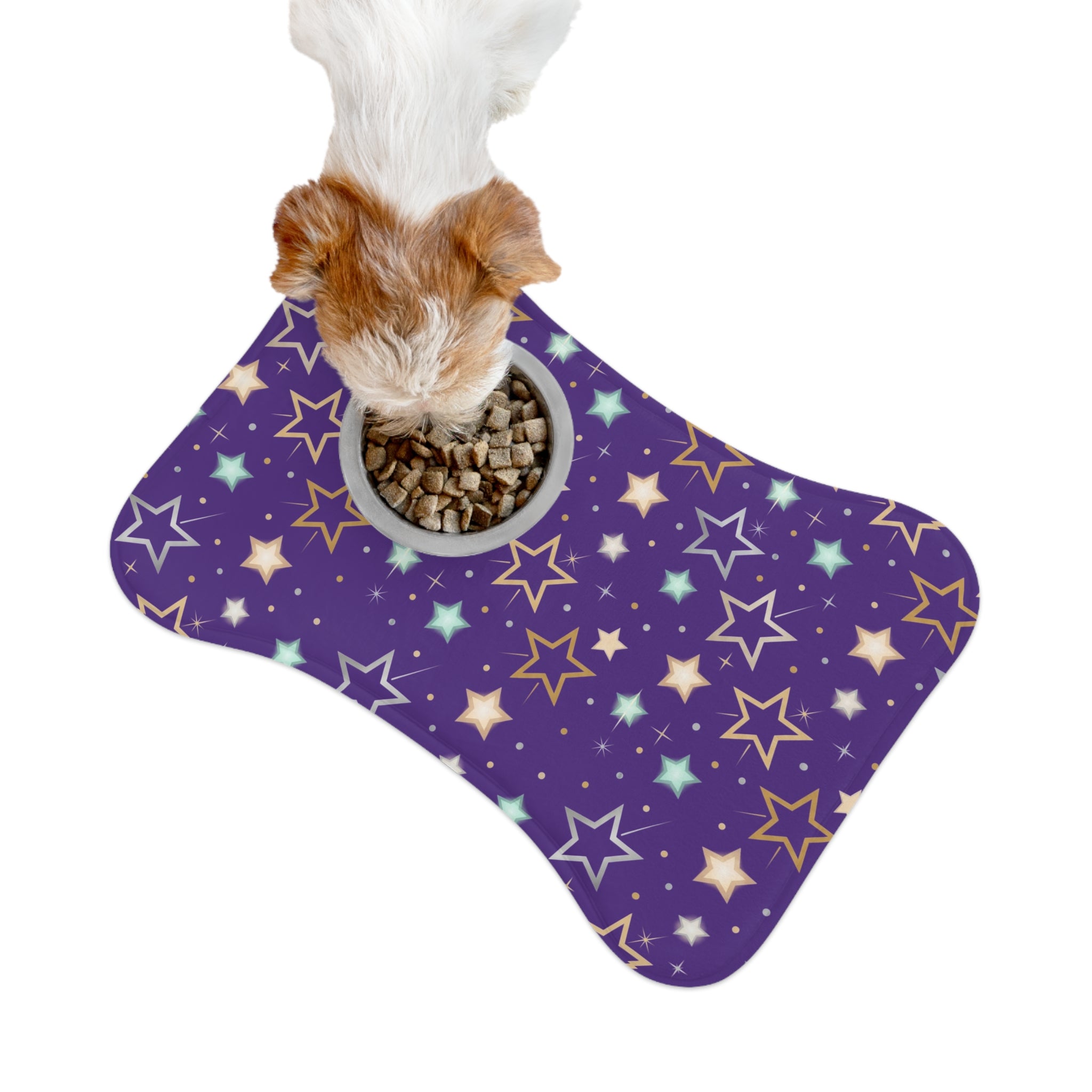 Purple Star Pattern Pet Feeding Mat