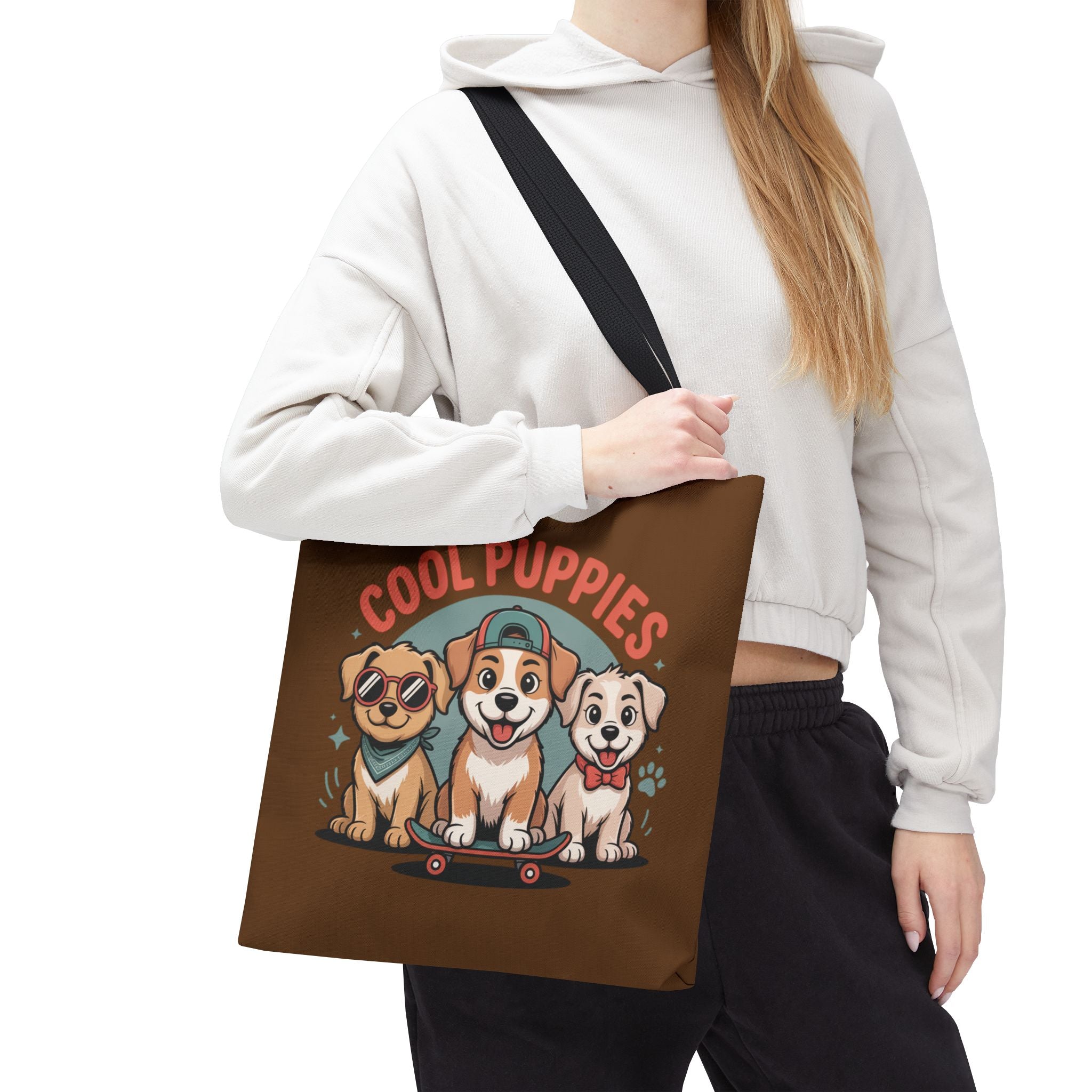 Brown Cool Puppies Tote Bag