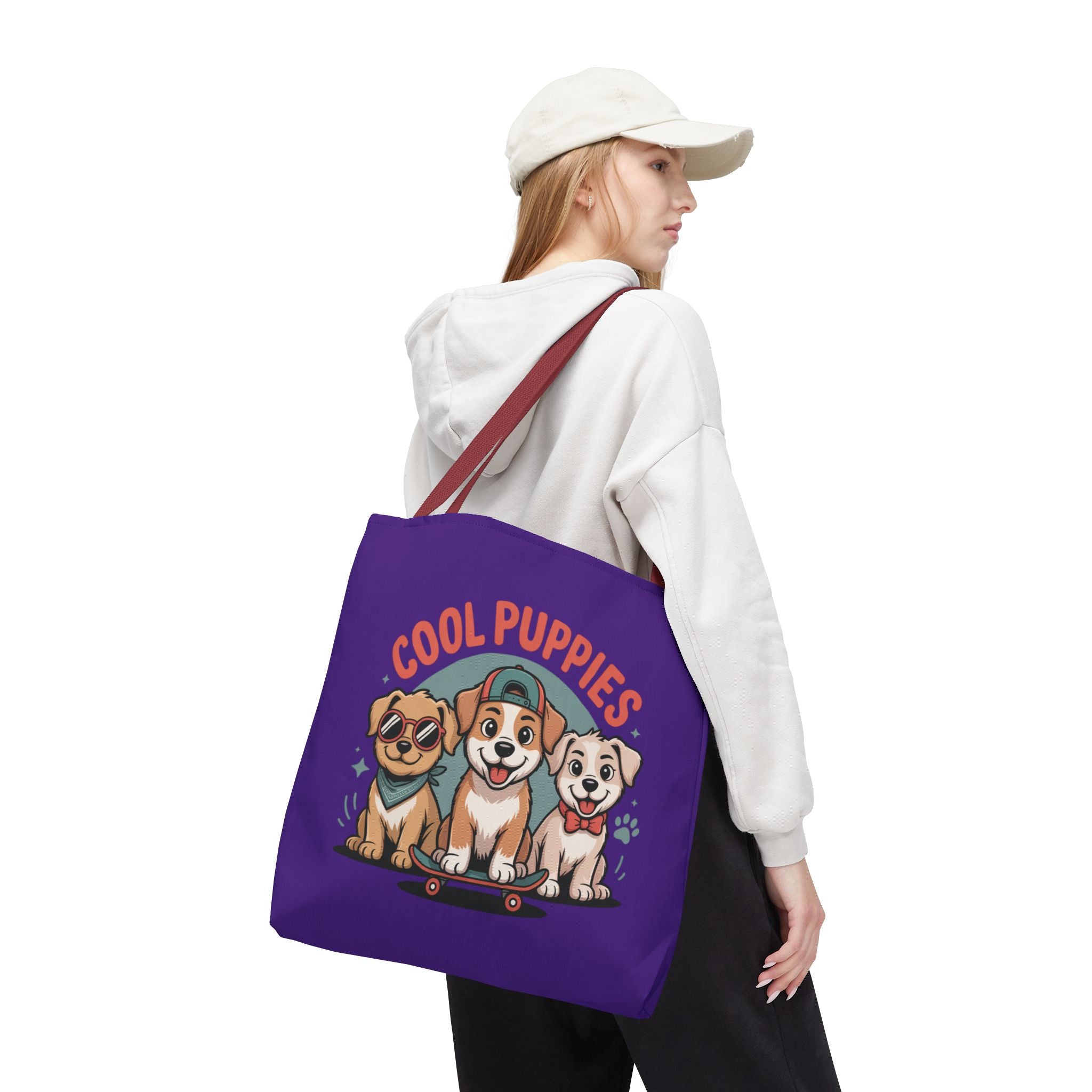 Purple Cool Puppies Tote Bag