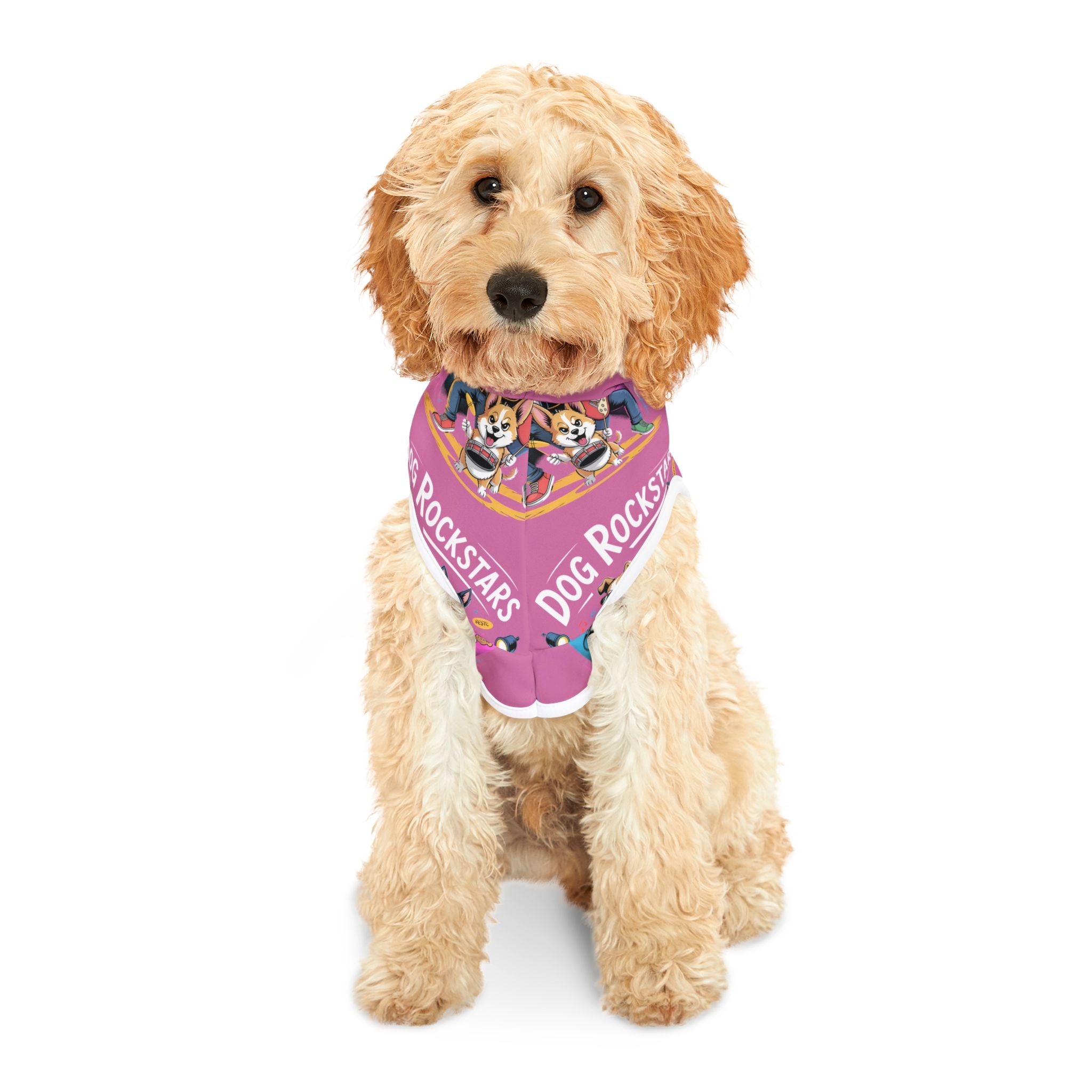 Pink Dog Rockstar Pattern Hoodie
