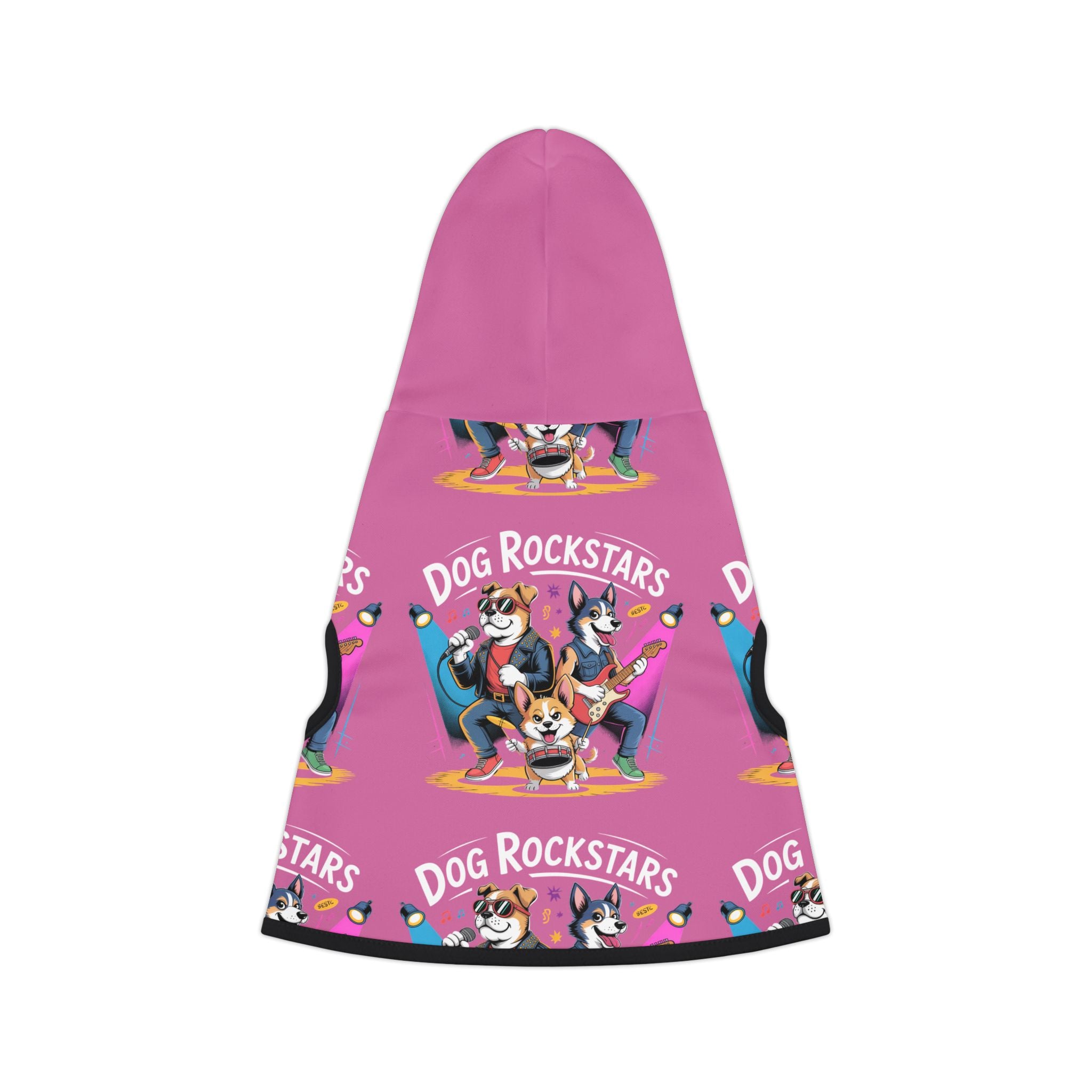 Pink Dog Rockstar Pattern Hoodie
