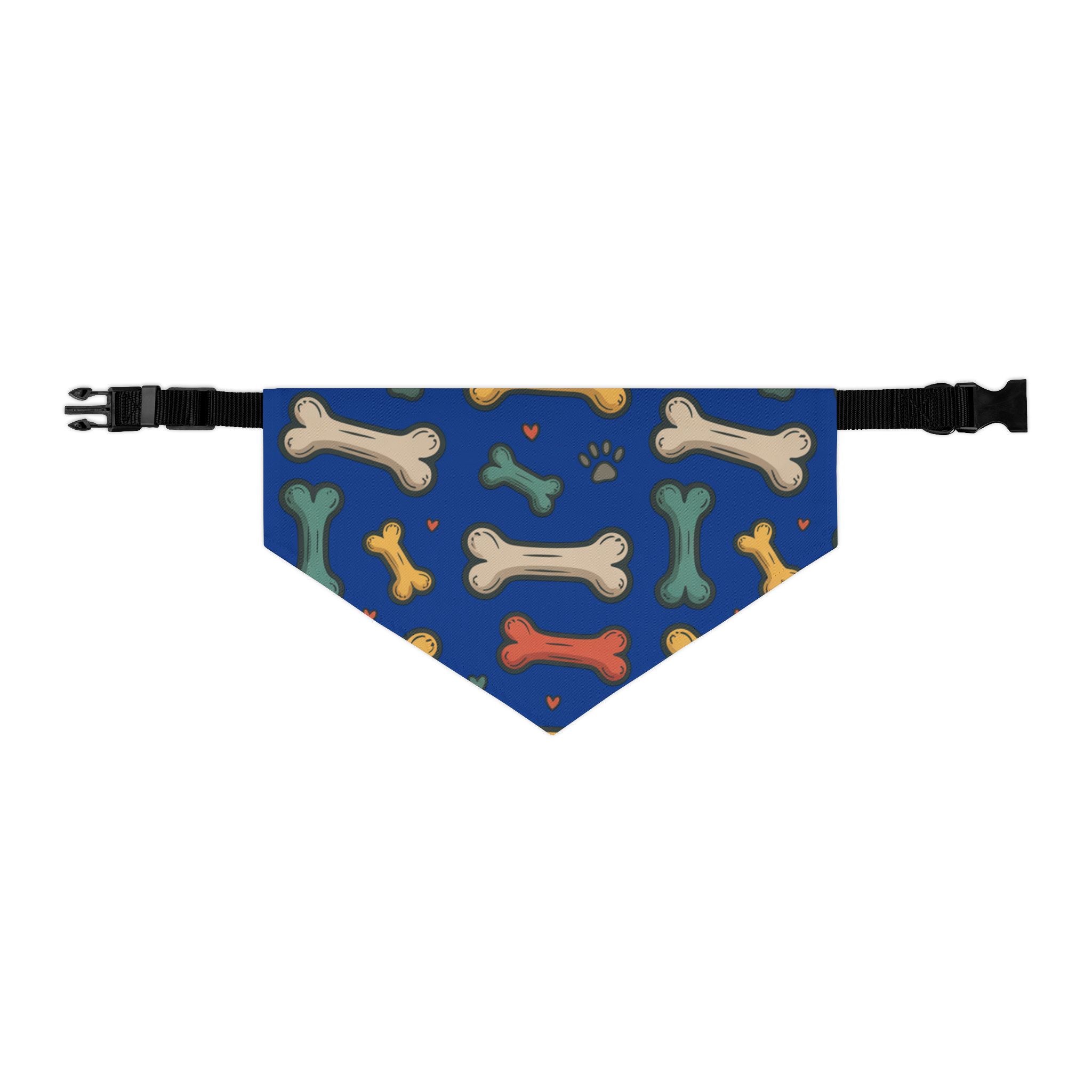 Blue Dog Bone Pattern Bandana Collar